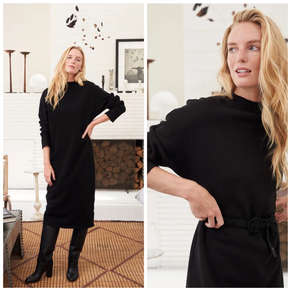 Frank & Eileen Isabelle Black Triple Fleece Dress Sweatshirt